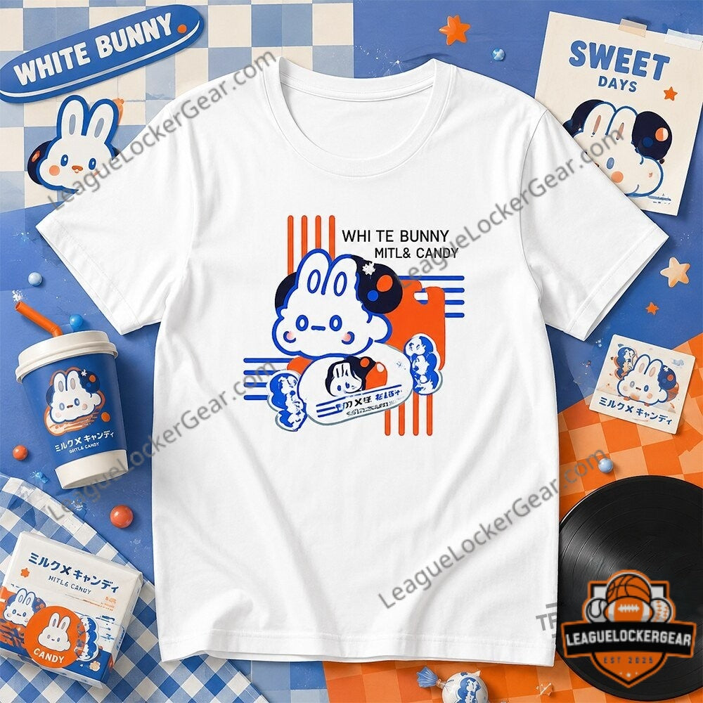 Damien Haas White Bunny Milk Candy T-Shirt - LeagueLockerGear