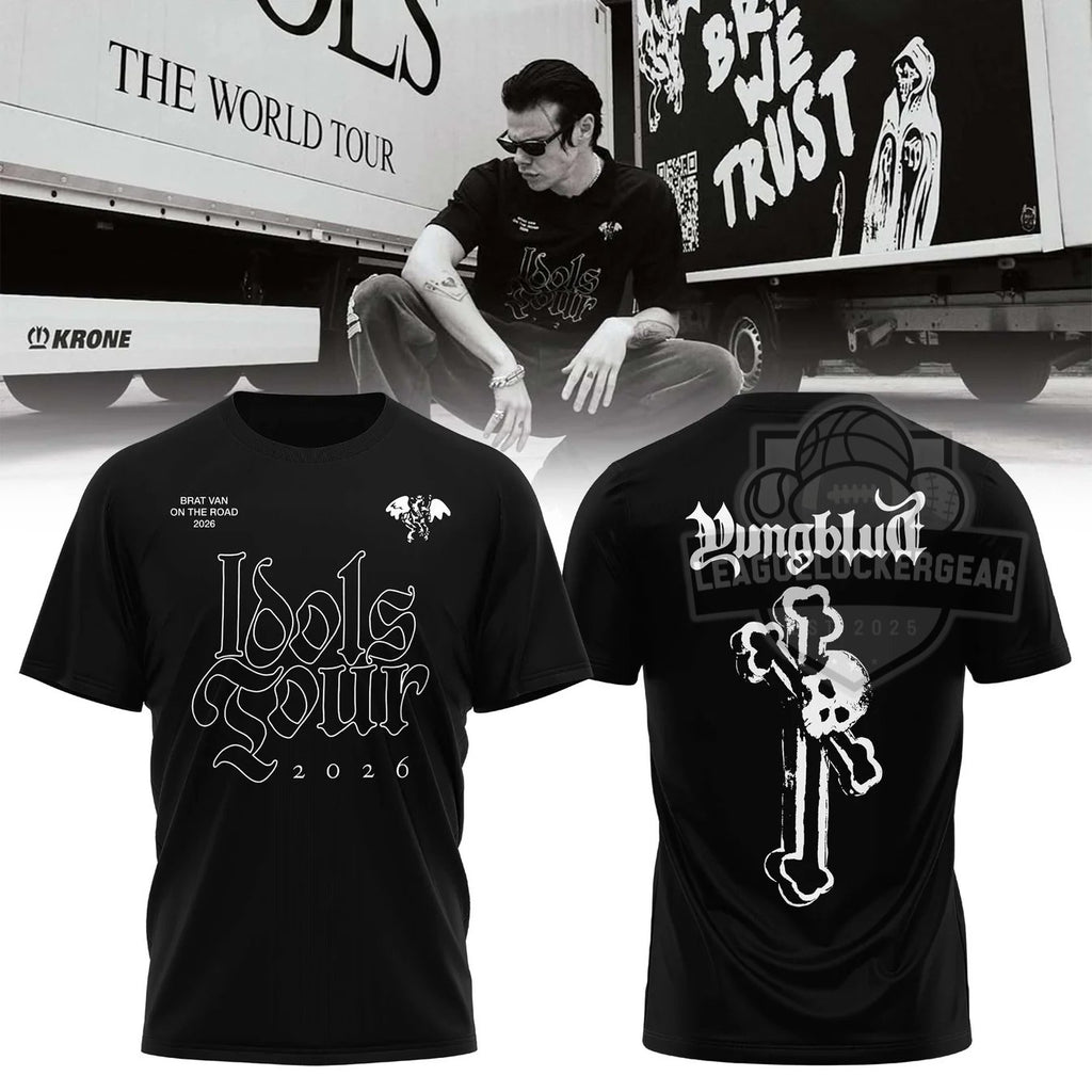 Yungblud Idols Tour 2026 Skull Crossbones T-Shirt - LeagueLockerGear