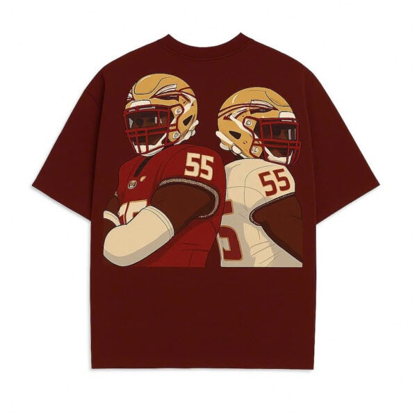 Maroon Florida State Football Graphic T-Shirt – Player #55 - LeagueLockerGear