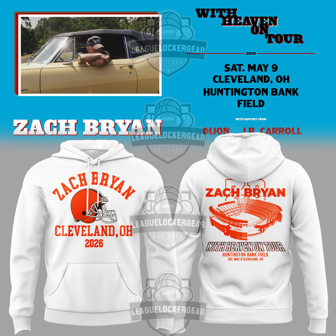 Zach Bryan Cleveland Browns With Heaven On Tour Cleveland 2026 Hoodie - LeagueLockerGear