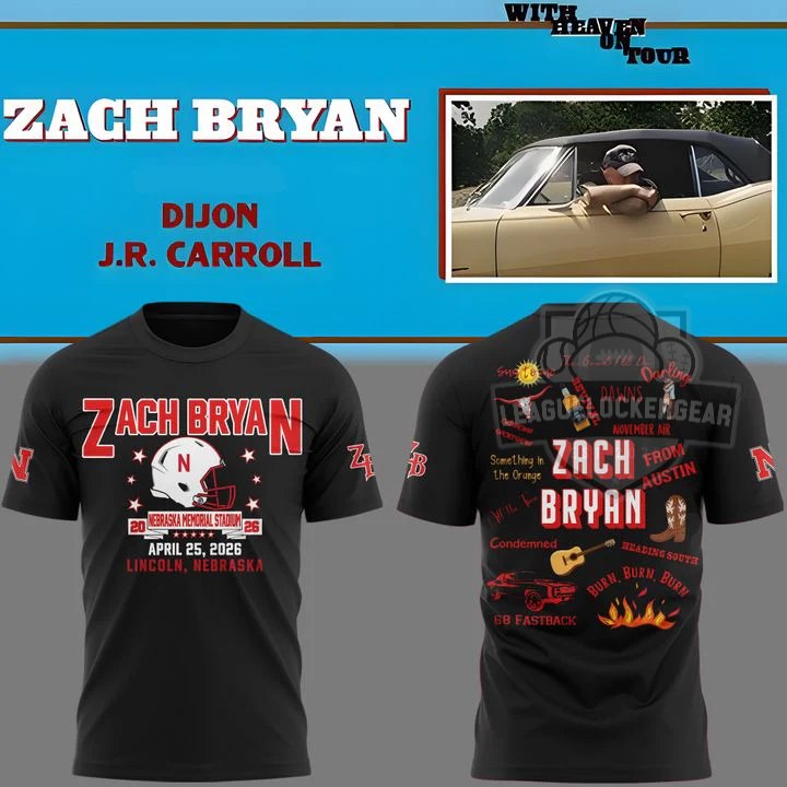 Zach Bryan Nebraska Memorial Stadium April 25 2026 T-Shirt - LeagueLockerGear